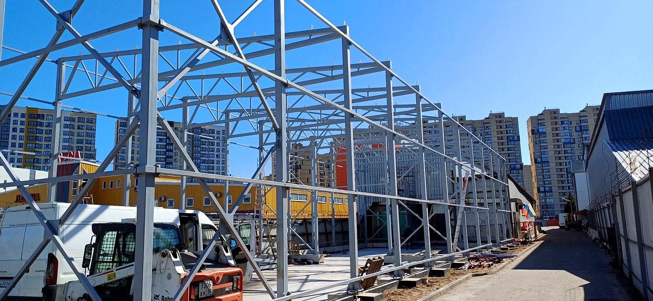 Металлокаркас здания из профильной трубы